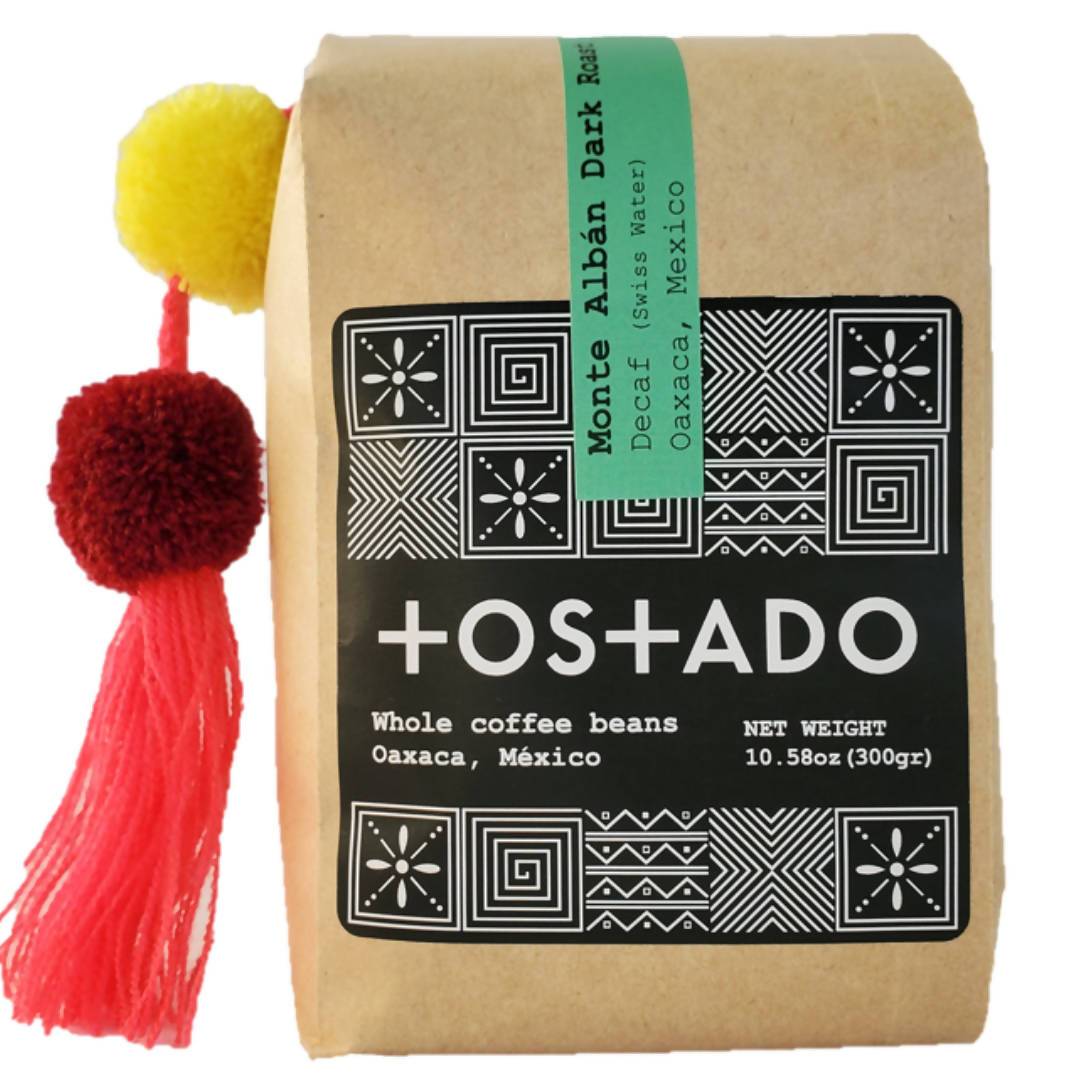 Tostado Monte Alban Coffee Beans (Dark Roast), Decaf - 10 Bags x 10.58oz
