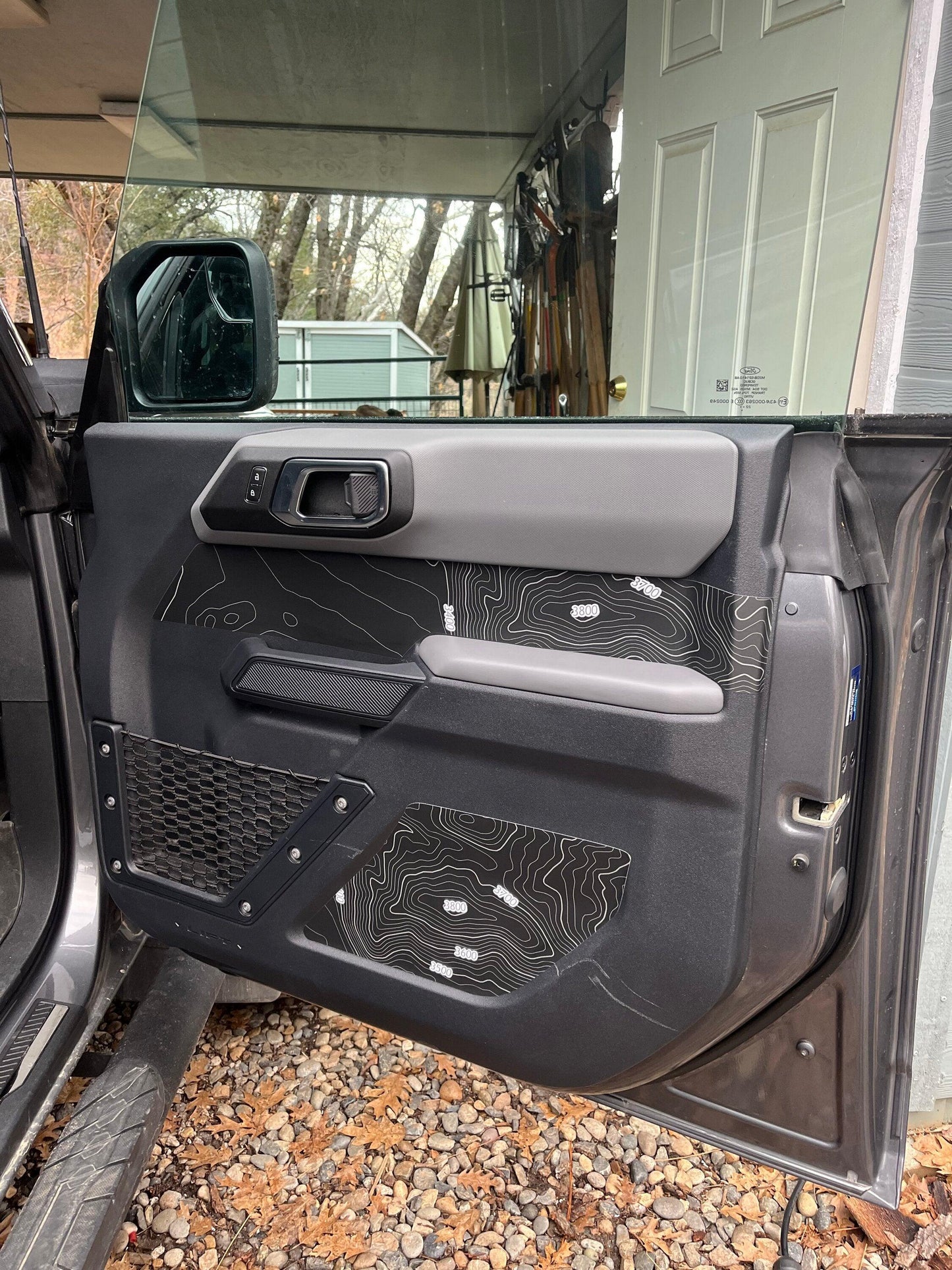 Topo Front Interior Upper Door Card Insert Overlays (Printed Series) - 2021+ Bronco 4 Door
