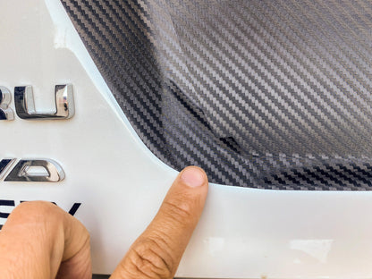 V1 3D Carbon License Plate Panel Black Out Overlays - 2015-2020 Subaru WRX / STI