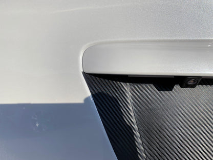 V1 3D Carbon License Plate Panel Black Out Overlays - 2015-2020 Subaru WRX / STI