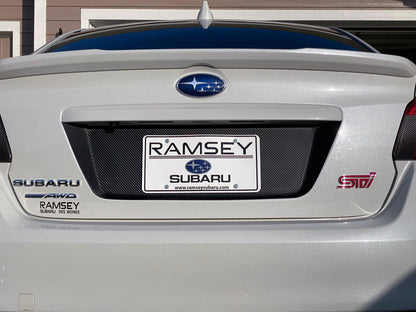 V1 3D Carbon License Plate Panel Black Out Overlays - 2015-2020 Subaru WRX / STI