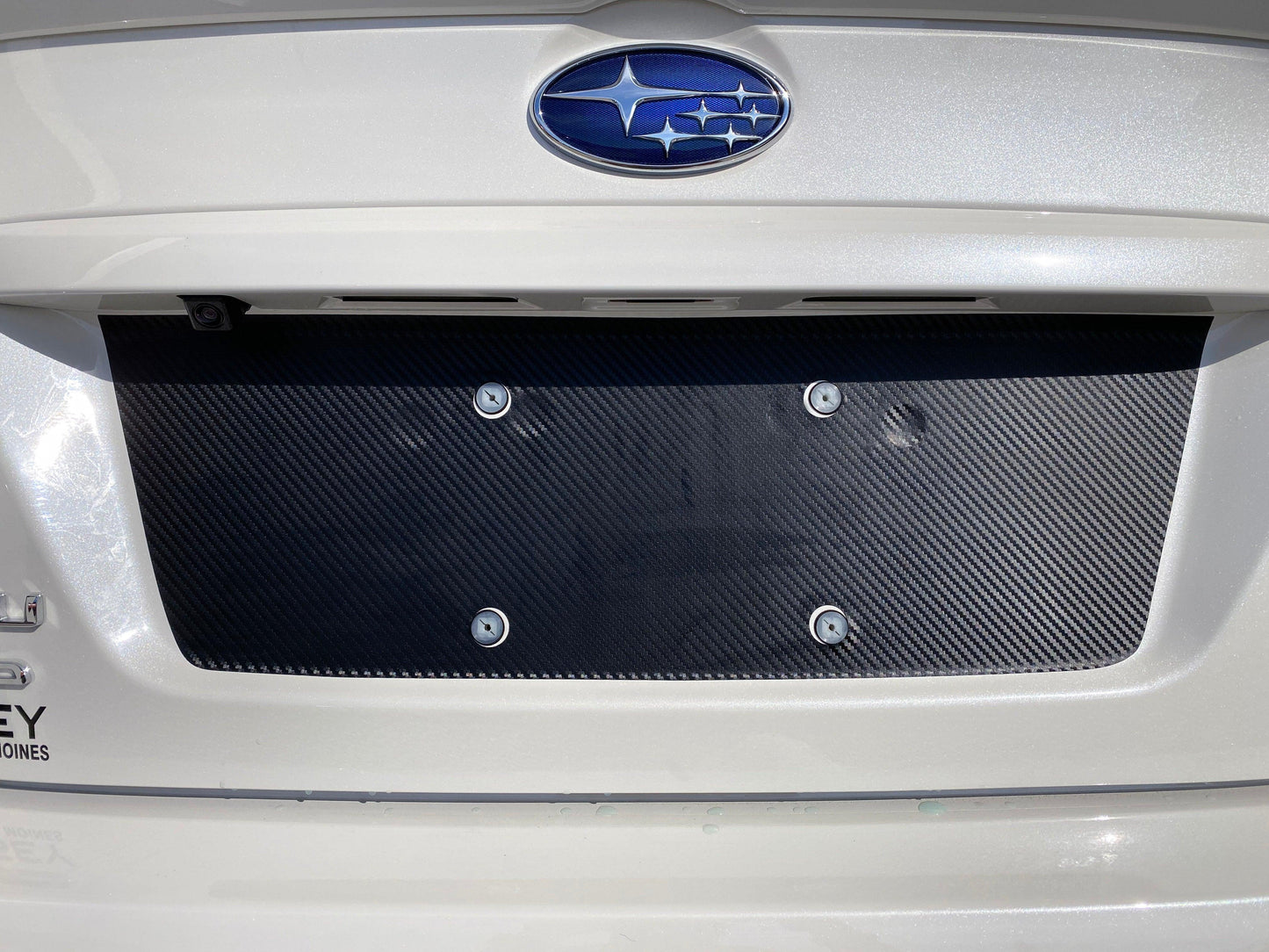 V2 License Plate Panel Black Out Overlay - 2015-2020 Subaru WRX / STI