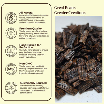 Vanilla Bean Cuts Grade B 1lb for Extract & Baking