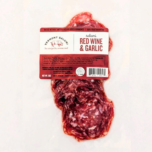 Vermont Salumi - 'Red Wine & Garlic' Pre-Sliced Salami (3OZ)