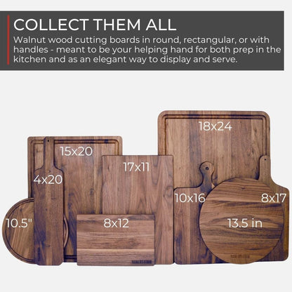 Virginia Boys Kitchens Medium Walnut Wood Cutting Board