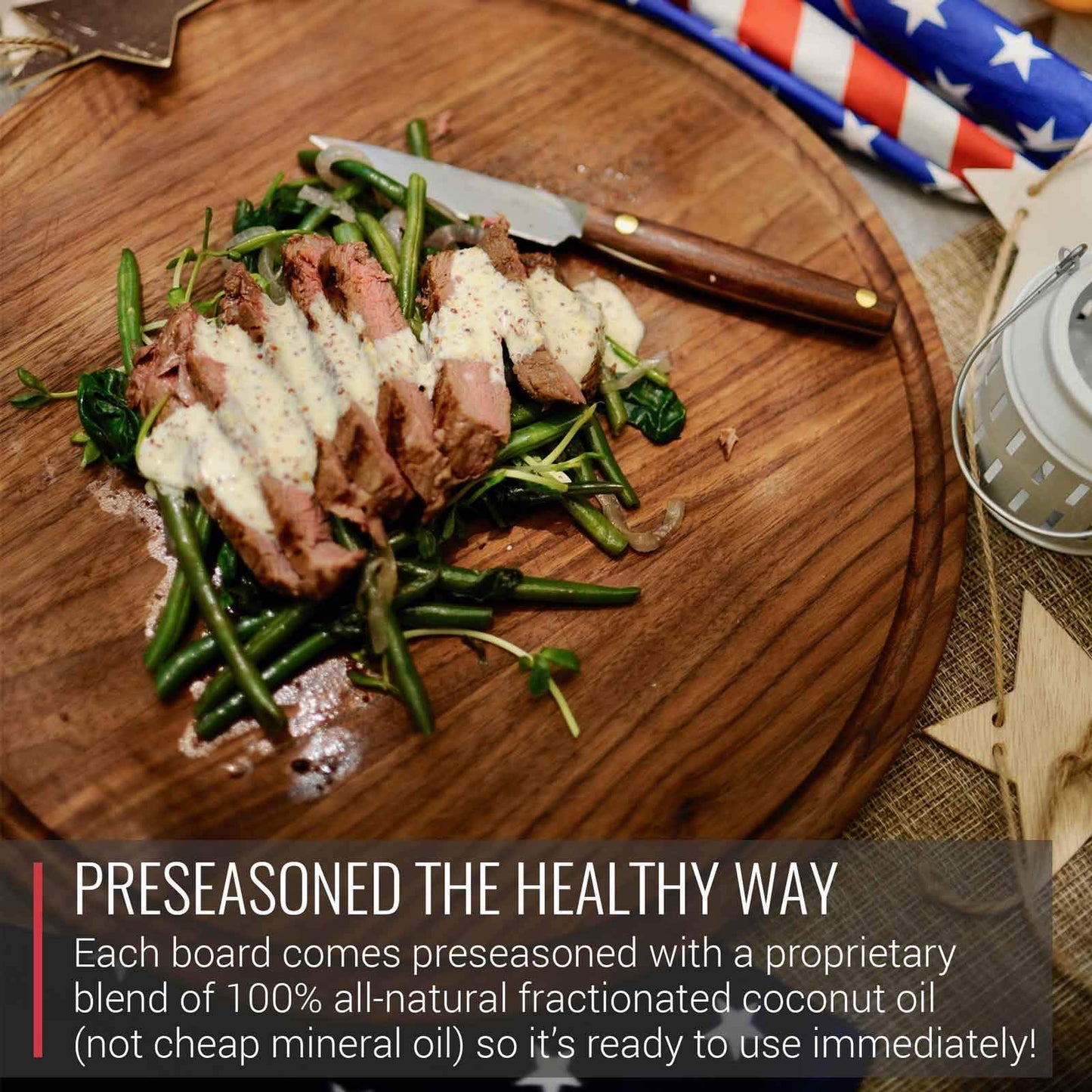 Virginia Boys Kitchens Large Round Walnut Wood Charcuterie Board