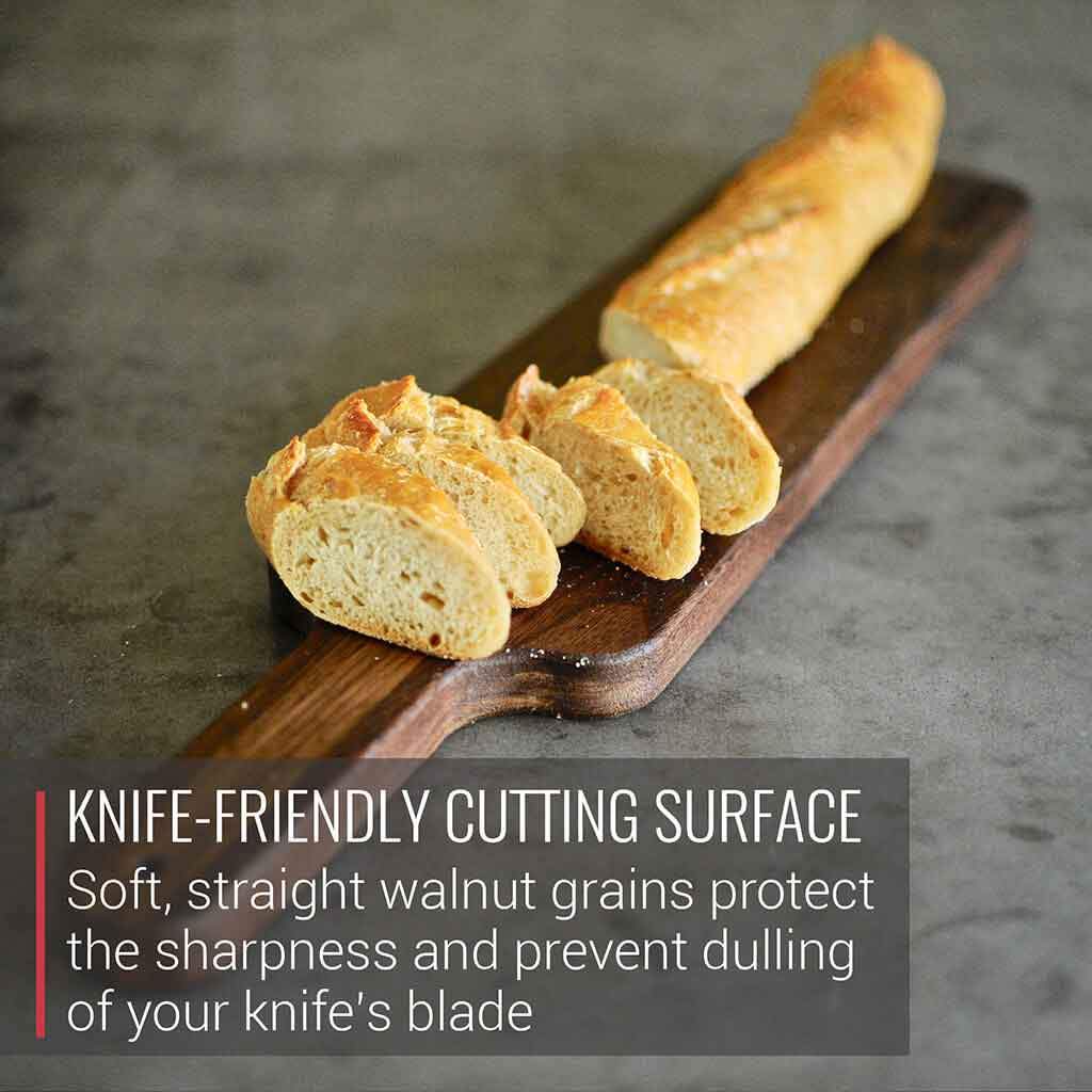 Virginia Boys Kitchens 4 x 20 Walnut Cutting Board and Bread Paddle with Handle