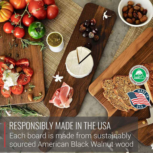 Virginia Boys Kitchens 4 x 20 Walnut Cutting Board and Bread Paddle with Handle