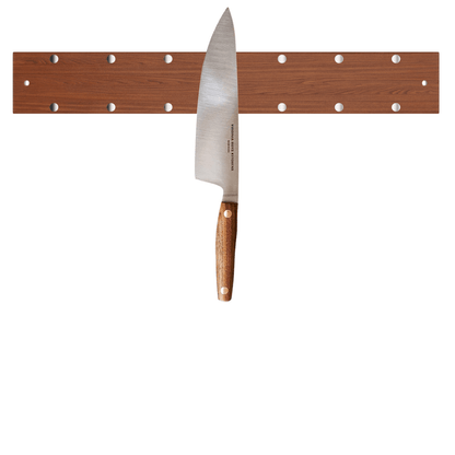 Virginia Boys Kitchens 16" Wall Mounted Magnetic Walnut Wood Knife Rack - Holds 7 Knives