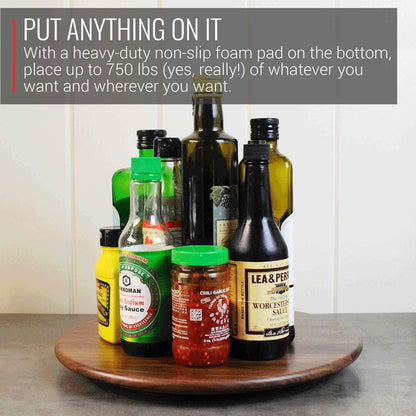 Virginia Boys Kitchens Walnut Wood Lazy Susan Centerpiece