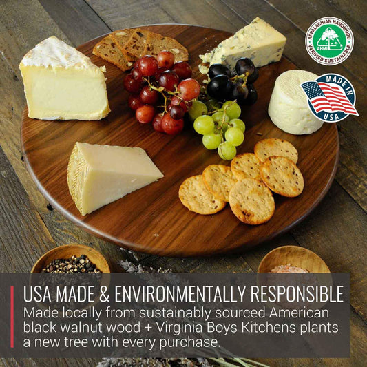 Virginia Boys Kitchens Walnut Wood Lazy Susan Centerpiece