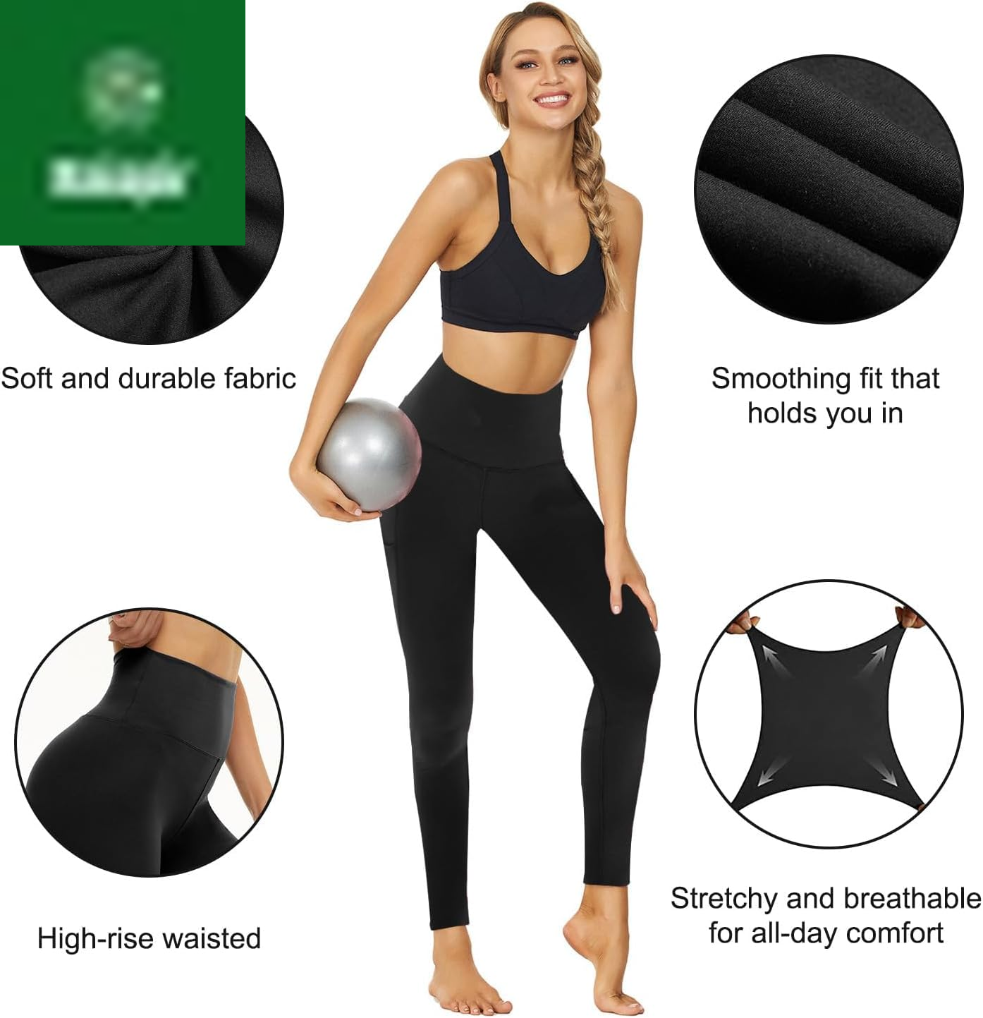 7 Pack Leggings for Women - High Waisted Yoga Pants with Pockets Black Leggings Women Full Length & Capri