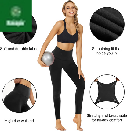 7 Pack Leggings for Women - High Waisted Yoga Pants with Pockets Black Leggings Women Full Length & Capri