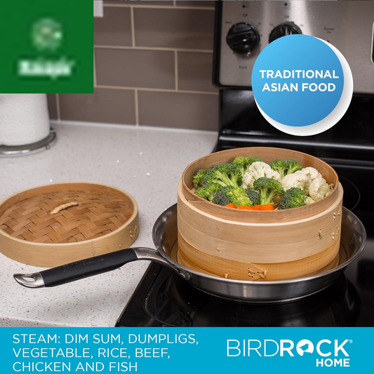 Bamboo Steamer (Classic Bamboo, 10" Diameter)