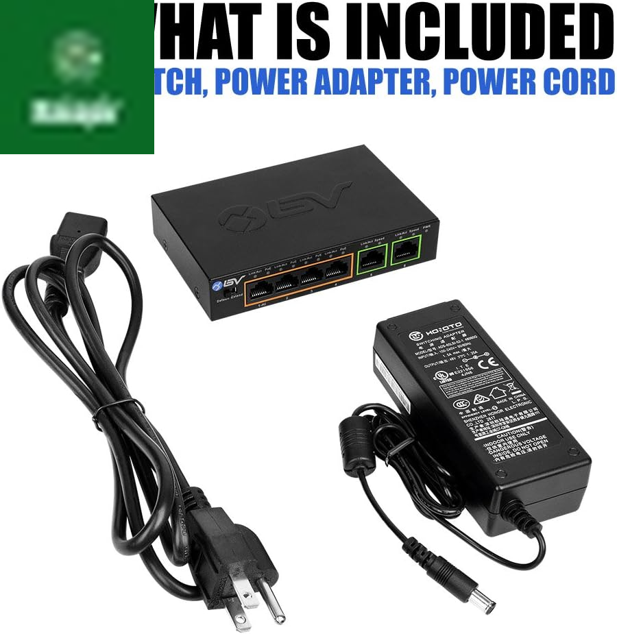 -Tech 6 Port Poe+ Switch (4 Poe+ Ports with 2 Ethernet Uplink and Extend Function) – 60W – 802.3At + 1 High Power Poe Port| Desktop Fanless Design | Plug & Play | Sturdy Metal Housing