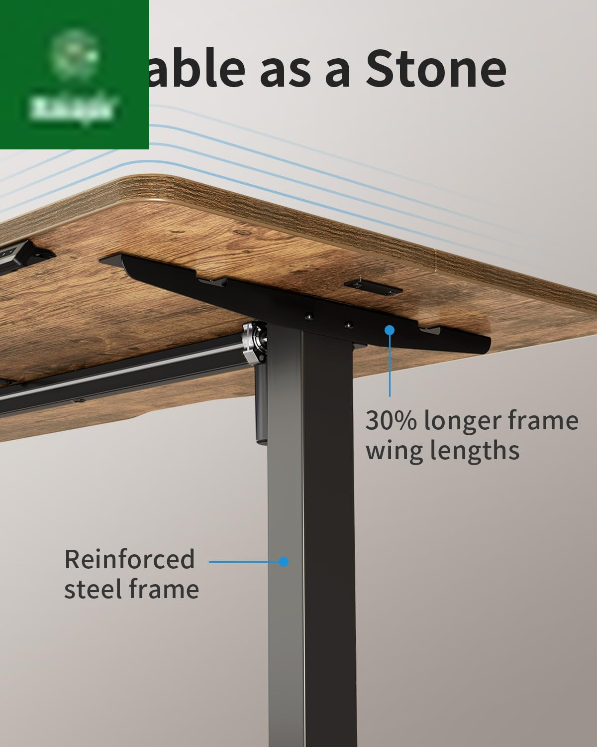 Electric Standing Desk, 48 X 24 Inches Height Adjustable Stand up Desk, Sit Stand Home Office Desk, Computer Desk, Rustic Brown