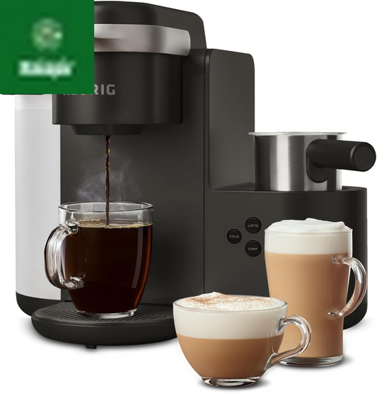 K-Cafe Single-Serve K-Cup Coffee Maker, Latte Maker and Cappuccino Maker, Comes with Dishwasher Safe Milk Frother, Coffee Shot Capability, Compatible with All  K-Cup Pods, Dark Charcoal