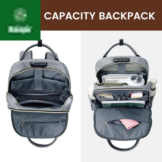 Laptop Backpack for Women & Men, Unisex Travel Anti-Theft Work Bag, Business Computer College Backpacks Purse, Casual Hiking Outdoor Carry on Daypack with Lock, Fits 15.6 Inch Laptop, Grey