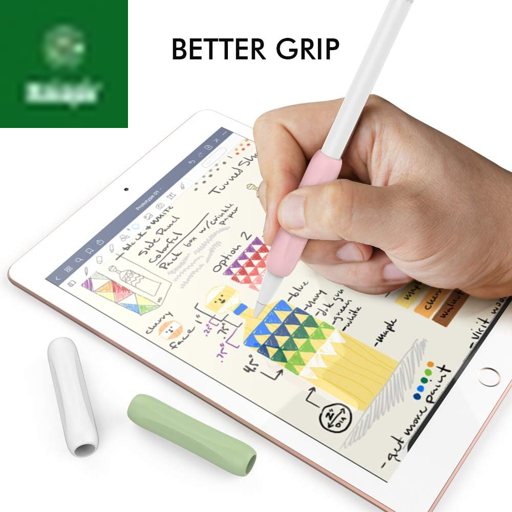 3 Pack Silicone Grips Holders for Apple Pencil (USB-C) & Apple Pencil (1St / 2Nd Generation) Ergonomic Protective Skin Sleeve Compatible with Ipad Pen (White,Green,Pink)