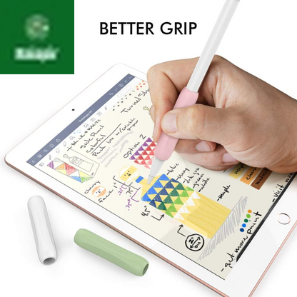 3 Pack Silicone Grips Holders for Apple Pencil (USB-C) & Apple Pencil (1St / 2Nd Generation) Ergonomic Protective Skin Sleeve Compatible with Ipad Pen (White,Green,Pink)