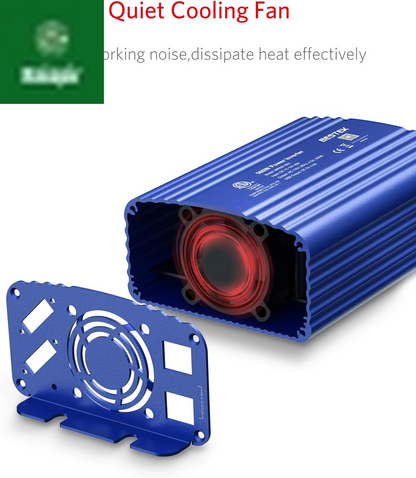 500W Power Inverter DC 12V to 110V AC Converter with 4.8A Dual USB Car Charger ETL Listed (Blue)