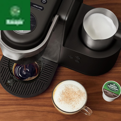 K-Cafe Single-Serve K-Cup Coffee Maker, Latte Maker and Cappuccino Maker, Comes with Dishwasher Safe Milk Frother, Coffee Shot Capability, Compatible with All  K-Cup Pods, Dark Charcoal
