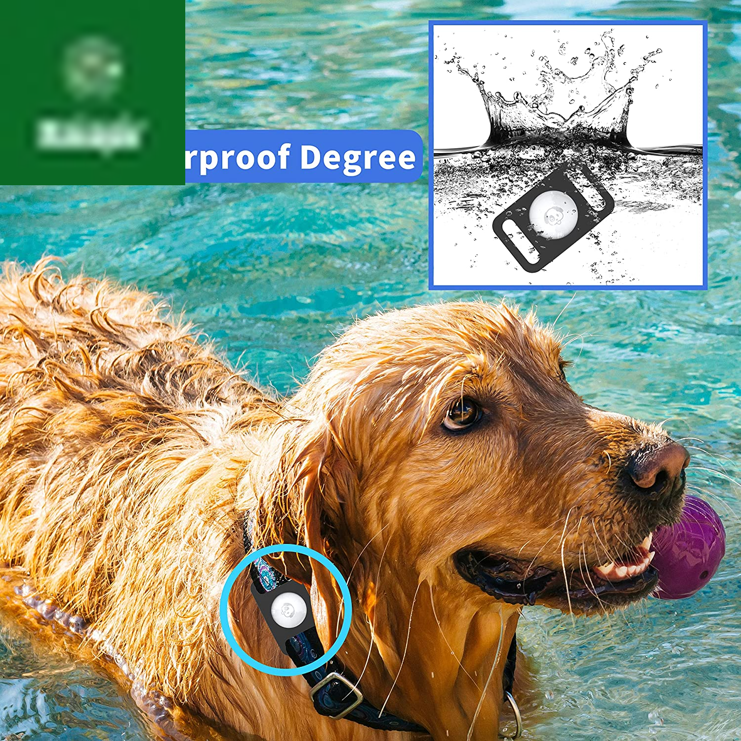 IPX7 Waterproof Airtag Holder,  2 Packs Airtag Dog Collar Holder Fit for Dog Cat Collar Pet Loop Air Tag Holder Accessories, anti Scratch Silicone Case Lightweight Soft (Black)