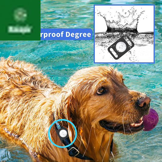 IPX7 Waterproof Airtag Holder,  2 Packs Airtag Dog Collar Holder Fit for Dog Cat Collar Pet Loop Air Tag Holder Accessories, anti Scratch Silicone Case Lightweight Soft (Black)