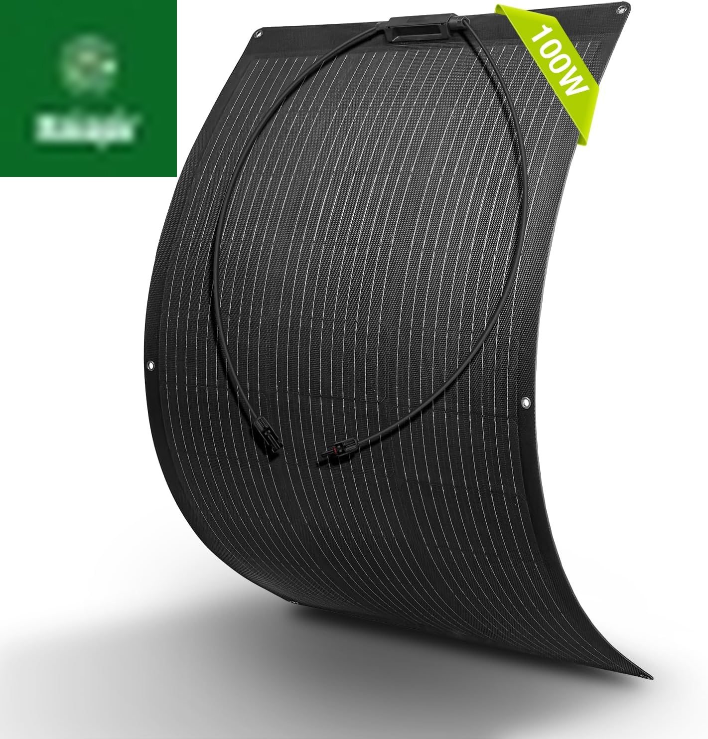 100W Flexible Solar Panel Portable Bendable 12 Volts 10BB Mono Cell for Uneven Surfaces Marine Camping Home Boat RV Surface Black