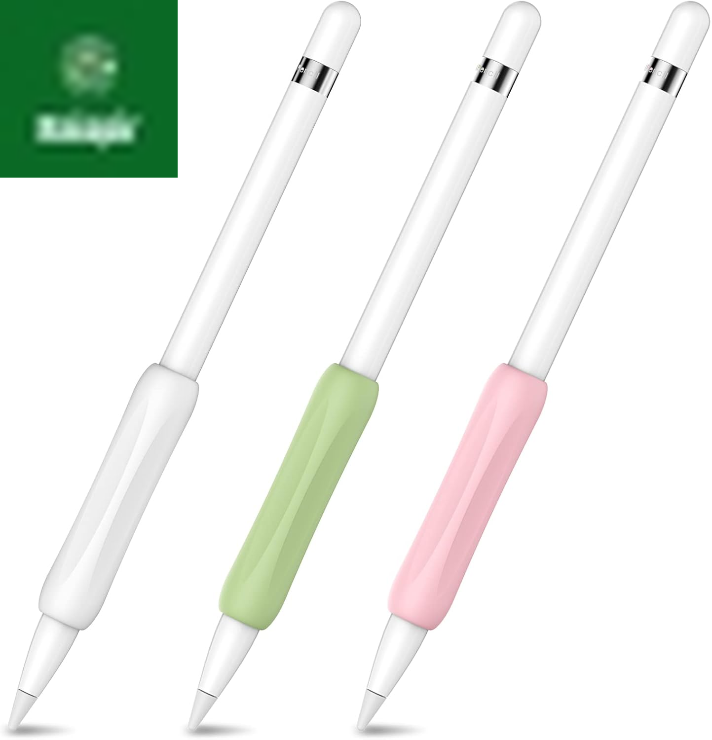 3 Pack Silicone Grips Holders for Apple Pencil (USB-C) & Apple Pencil (1St / 2Nd Generation) Ergonomic Protective Skin Sleeve Compatible with Ipad Pen (White,Green,Pink)