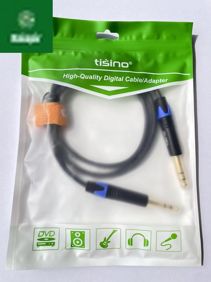 1/4 Inch TRS Cable, Quarter Inch 1/4 TRS to TRS Balanced Stereo Audio Cable Male to Male Pro Interconnect Cable Guitar Cable, Nylon Braid - 3 FT