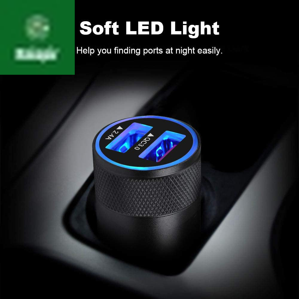 Fast Car Charger, Quick Charging 5.4A/30W Phone USB Adapter Rapid Plug 2 Port Cigarette Lighter Auto Charger Flush Compatible Samsung, Tablet, Iphone, Ipad, LG, Automobile