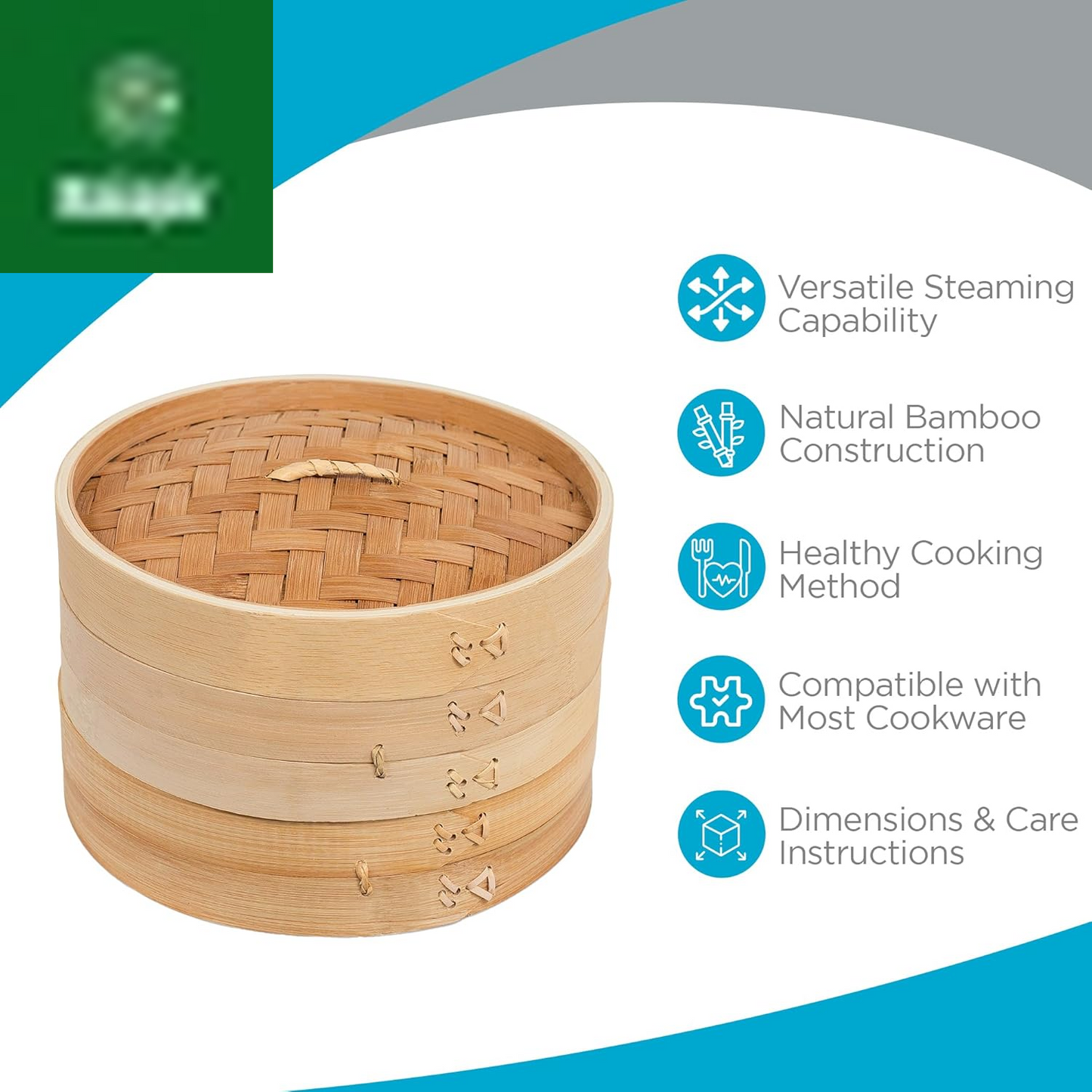 Bamboo Steamer (Classic Bamboo, 10" Diameter)