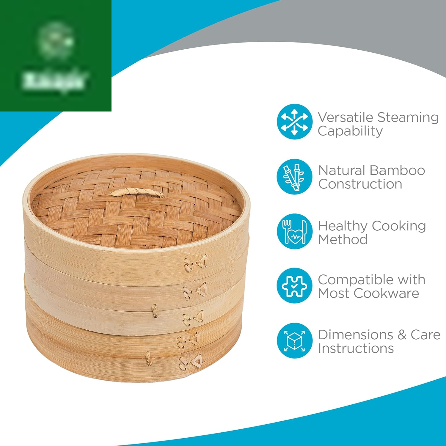 Bamboo Steamer (Classic Bamboo, 10" Diameter)