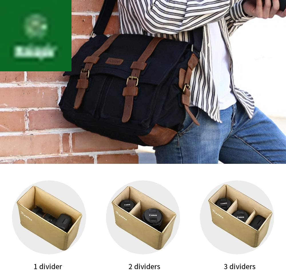Leather Canvas Camera Bag Vintage DSLR SLR Messenger Shoulder Bag