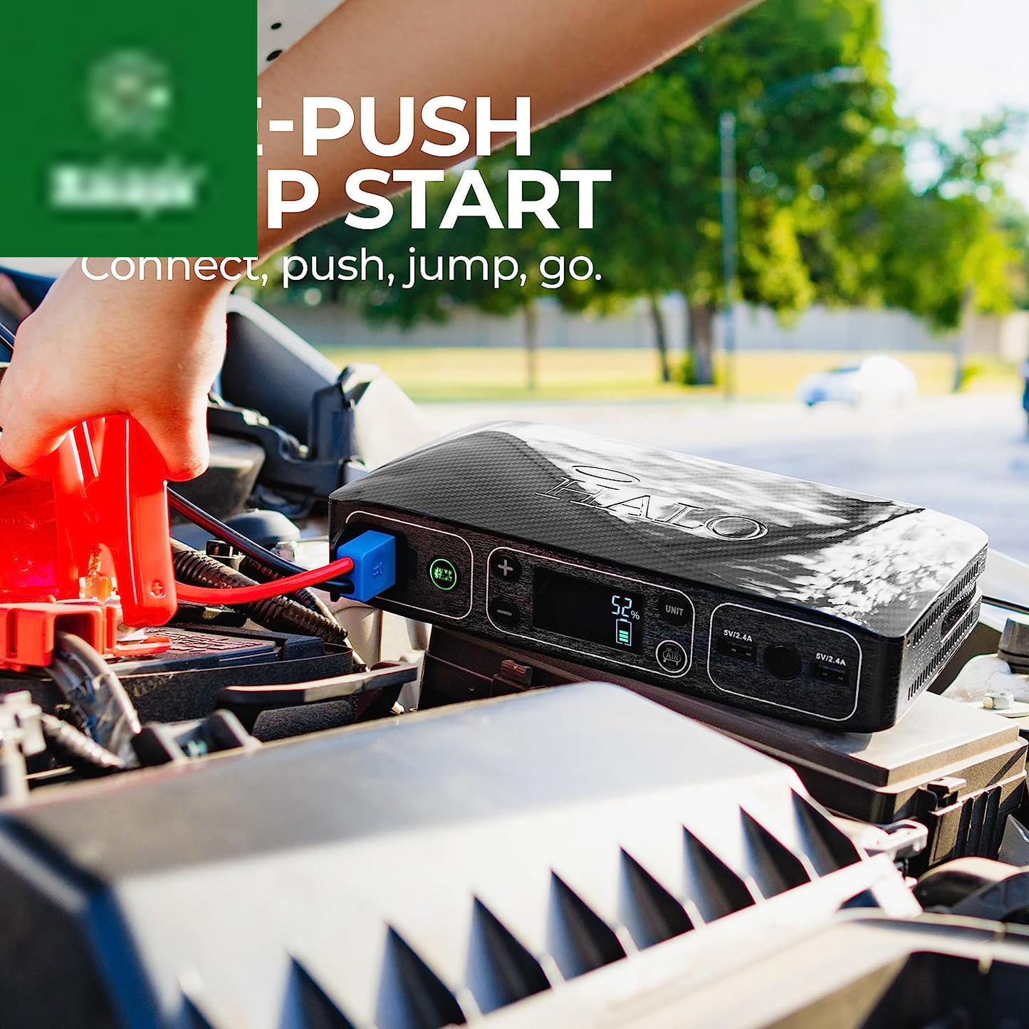Bolt Air 58830 Portable Car Battery Jump Starter | 100 PSI Air Compressor, 58.8Wh USB Power Bank, Emergency Floodlight & Charger, Jumps Cars Suvs & Trucks, Inflates Tires, TSA Approved — Gray