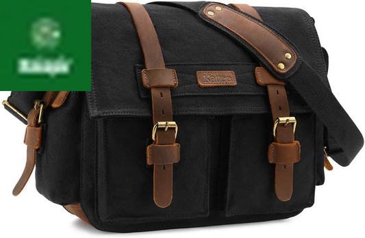 Leather Canvas Camera Bag Vintage DSLR SLR Messenger Shoulder Bag