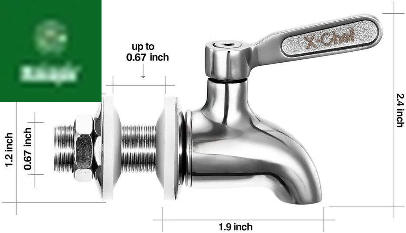 2 PCS Beverage Spigots Beverage Dispenser Spigot Replacement Stainless Steel Spigot for Glass Jar & Drink Dispenser
