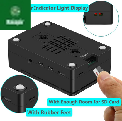 Case for Raspberry Pi 4, ABS Pi 4 Case with Cooling Fan, Pi 4 Heatsink, Simple Removable Top Cover for Pi 4 Model B/ 4B