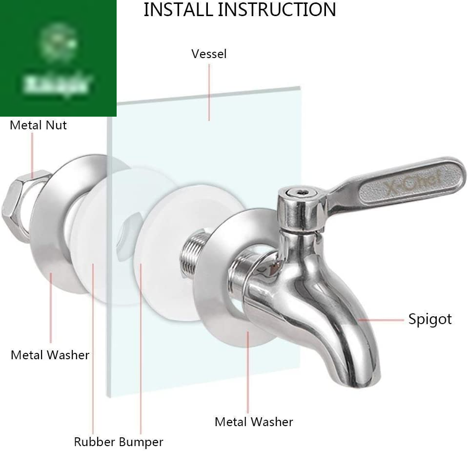 2 PCS Beverage Spigots Beverage Dispenser Spigot Replacement Stainless Steel Spigot for Glass Jar & Drink Dispenser