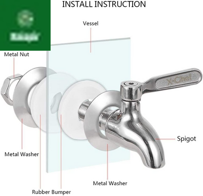 2 PCS Beverage Spigots Beverage Dispenser Spigot Replacement Stainless Steel Spigot for Glass Jar & Drink Dispenser