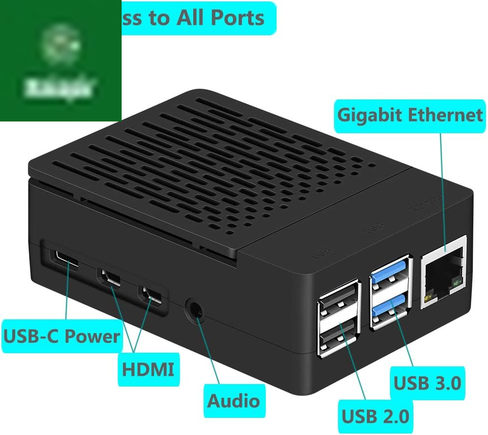 Case for Raspberry Pi 4, ABS Pi 4 Case with Cooling Fan, Pi 4 Heatsink, Simple Removable Top Cover for Pi 4 Model B/ 4B