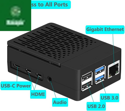 Case for Raspberry Pi 4, ABS Pi 4 Case with Cooling Fan, Pi 4 Heatsink, Simple Removable Top Cover for Pi 4 Model B/ 4B