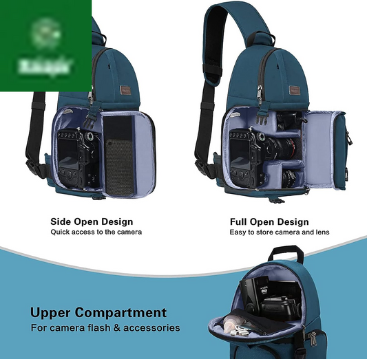 Camera Sling Bag, Dslr/Slr/Mirrorless Camera Backpack Case Shockproof Photography Backpack with Tripod Holder & Removable Modular Inserts Compatible with Canon/Nikon/Sony/Fuji