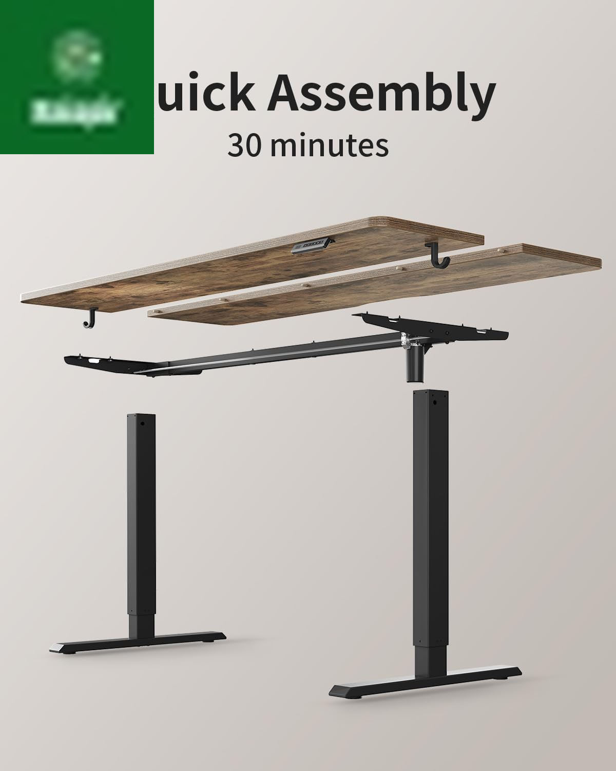 Electric Standing Desk, 48 X 24 Inches Height Adjustable Stand up Desk, Sit Stand Home Office Desk, Computer Desk, Rustic Brown