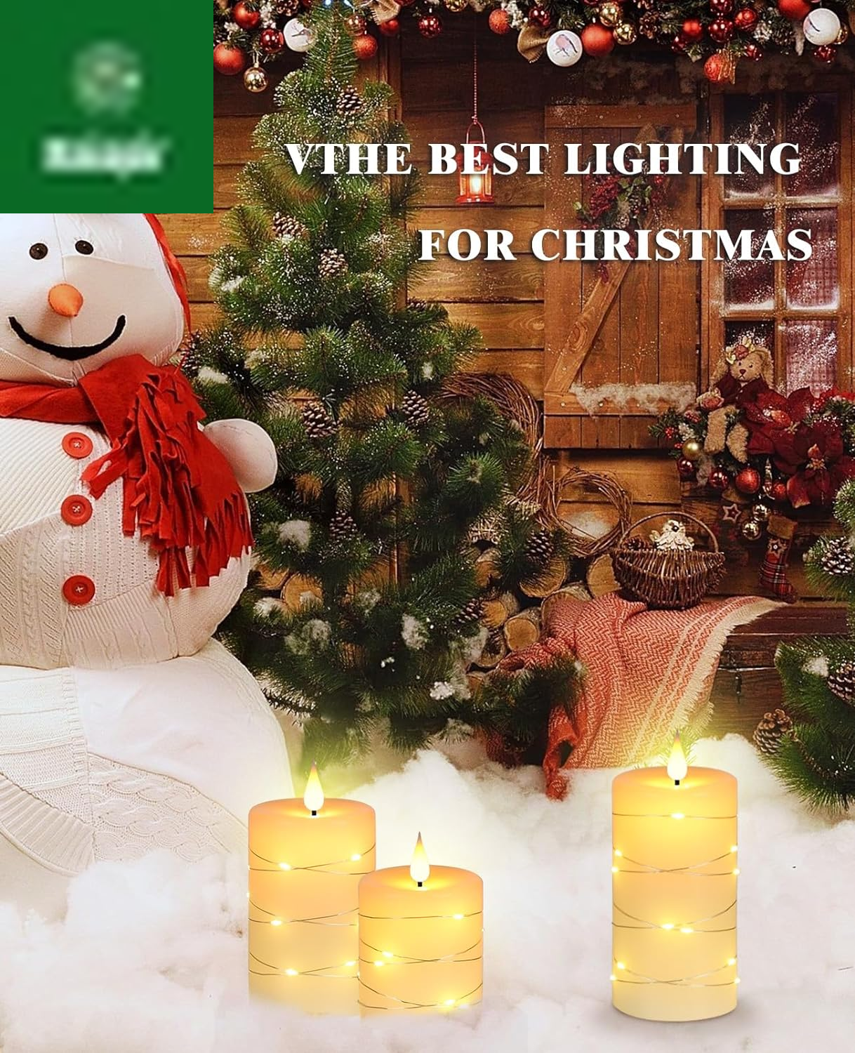 Flameless Candles with String Lights，Battery Operated Candles,Led Flickering Candles with Remote Control and Timer, Real Wax, 3 Pack-Ivory