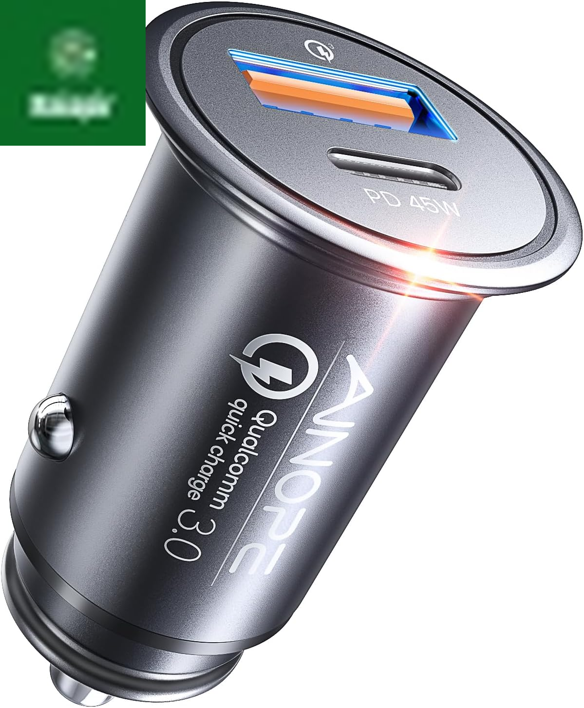 67.5W Super Mini Car Charger USB C 45W PD&QC 3.0 Fast Charging, All Metal Cigarette Lighter Adapter Car Charger Adapter Outlet for Iphone 17 Pro Max Air 16 15 14 13, Samsung Galaxy S25,Android