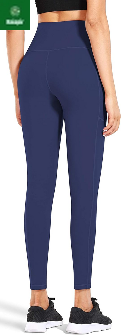 High Waist Yoga Pants, Pocket Yoga Pants Tummy Control Workout Running 4 Way Stretch Yoga Leggings