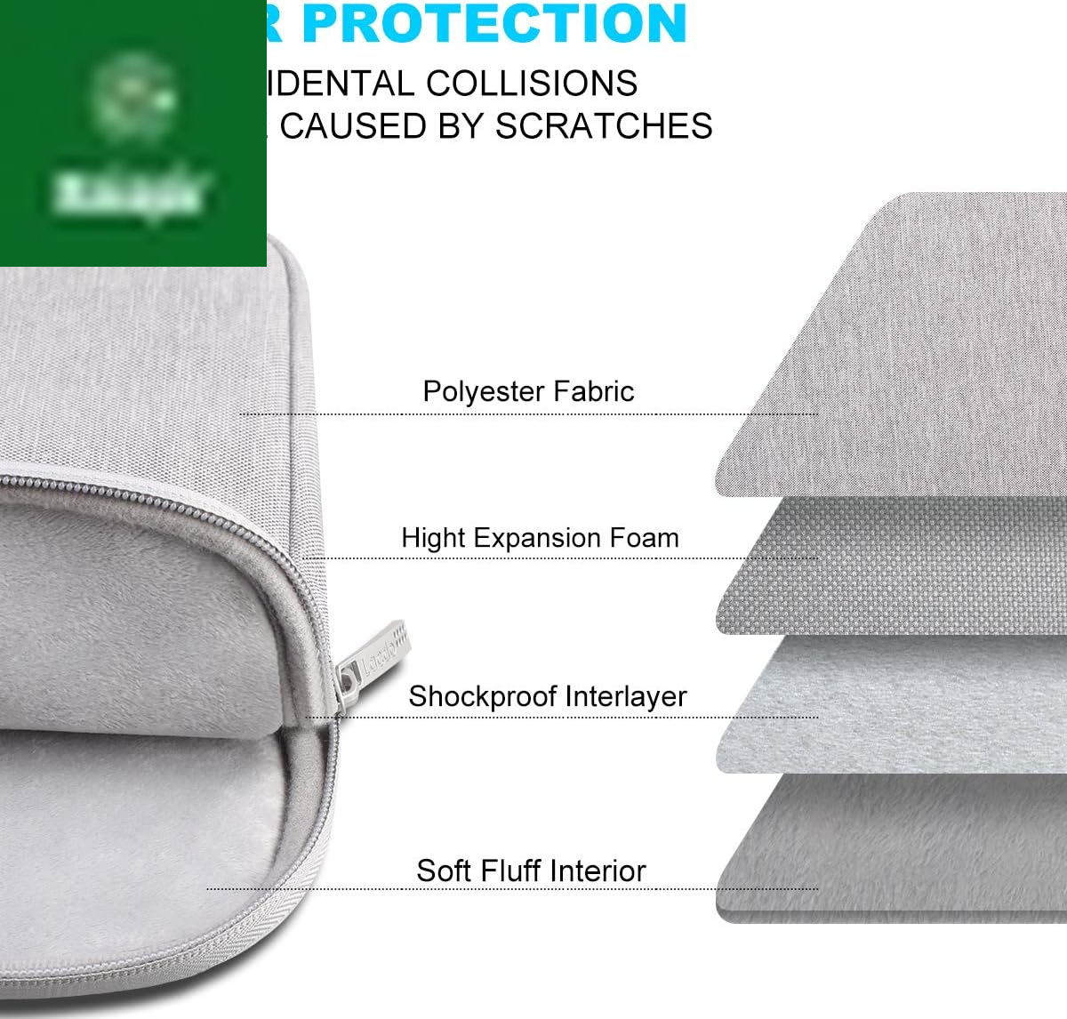 15-15.6 Inch Laptop Sleeve Case for Acer HP Lenovo Dell ASUS Laptop, Acer Aspire 15, HP Pavilion/Envy 15, Dell Inspiron/Latitude 15, Lenovo Ideapad 15, ASUS Zenbook 15 Computer Bag, Gray