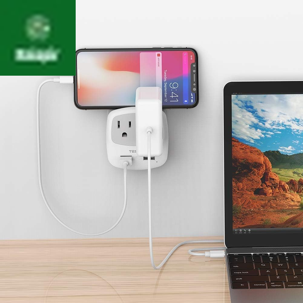 US to UK Plug Adapter, Type G Travel Adaptor with 2 USB 2 Electrical Outlets, UK Power Adapter for USA to Ireland England London Scotland British Dubai Kenya Hong Kong Qatar, 2-Pack
